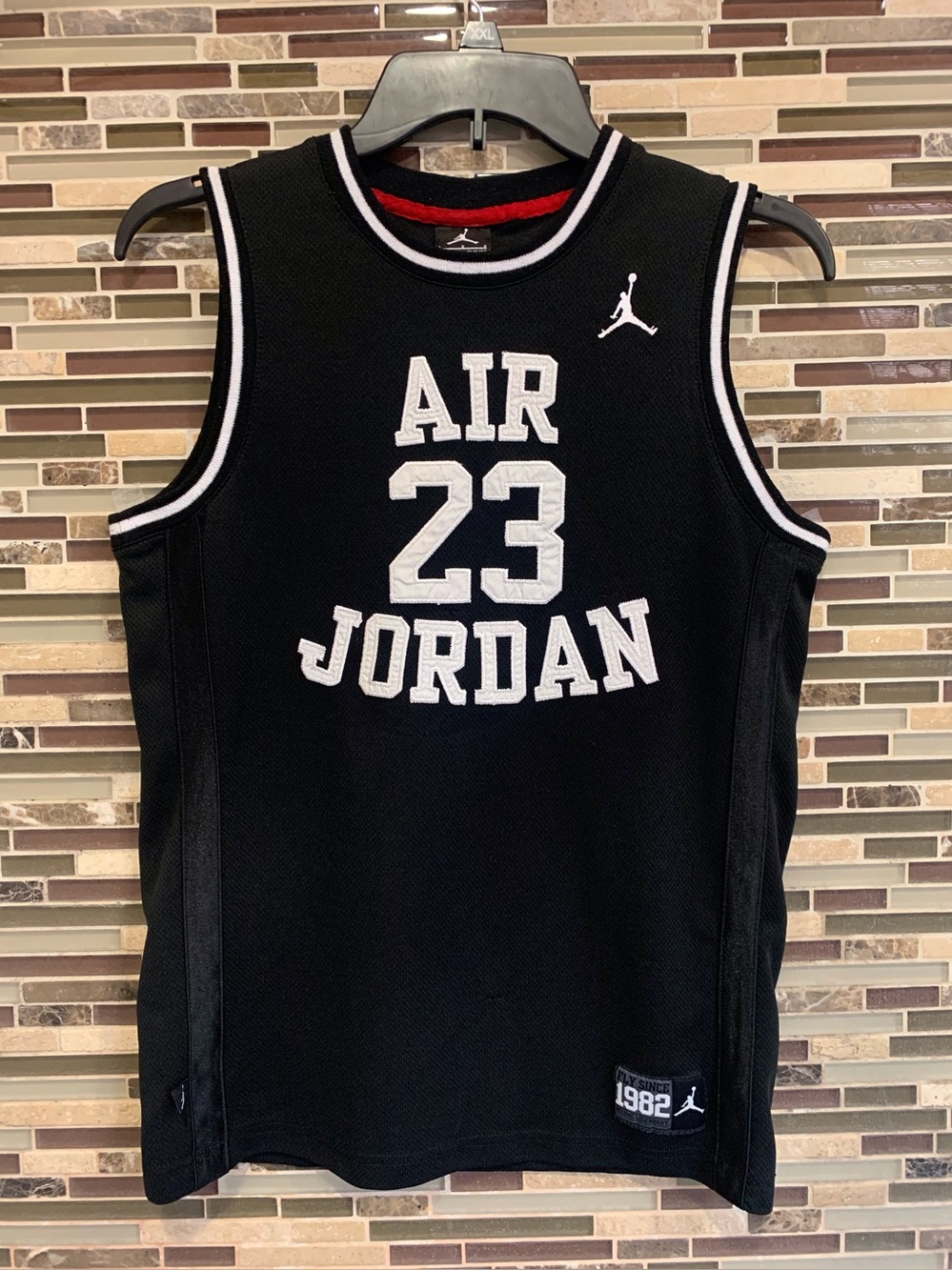 Michael AIR Jordan FLY SINCE 1982 #23 Jersey Black White Youth L